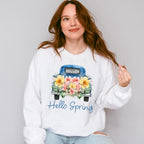 Hello Spring Truck - Spring Unisex Crewneck T-Shirt Sweatshirt Hoodie
