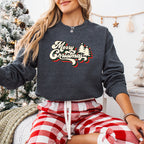 Retro Merry Christmas Trees - Christmas Unisex Crewneck T-Shirt Sweatshirt Hoodie