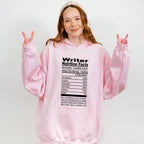 Writer Nutrition Facts - Writing Unisex Crewneck T-Shirt Sweatshirt Hoodie