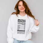 Writer Nutrition Facts - Writing Unisex Crewneck T-Shirt Sweatshirt Hoodie
