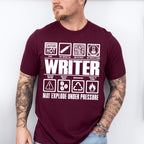 May Explode Under Pressure - Writing Unisex Crewneck T-Shirt Sweatshirt Hoodie