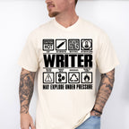May Explode Under Pressure - Writing Unisex Crewneck T-Shirt Sweatshirt Hoodie