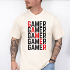 Gamer Red Diagonal - Video Games Unisex Crewneck T-Shirt Sweatshirt Hoodie