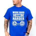 Work Hard Game Harder - Video Games Unisex Crewneck T-Shirt Sweatshirt Hoodie