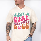Just A Girl Who Loves Dogs Paw Design - Dogs Unisex Crewneck T-Shirt Sweatshirt Hoodie