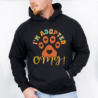 I'm Adopted Paw Design - Dogs Unisex Crewneck T-Shirt Sweatshirt Hoodie