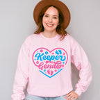 Keeper Of The Gender Flower Design - Gender Reveal Unisex Crewneck T-Shirt Sweatshirt Hoodie