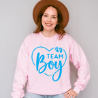 Team Boy Heart Design - Gender Reveal Unisex Crewneck T-Shirt Sweatshirt Hoodie
