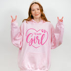 Team Girl Heart Design - Gender Reveal Unisex Crewneck T-Shirt Sweatshirt Hoodie