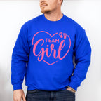Team Girl Heart Design - Gender Reveal Unisex Crewneck T-Shirt Sweatshirt Hoodie