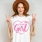 Team Girl Heart Design - Gender Reveal Unisex Crewneck T-Shirt Sweatshirt Hoodie