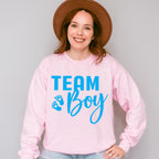 Team Boy Cursive Design - Gender Reveal Unisex Crewneck T-Shirt Sweatshirt Hoodie