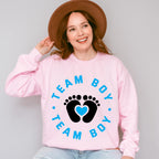 Team Boy Feet Design - Gender Reveal Unisex Crewneck T-Shirt Sweatshirt Hoodie