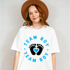 Team Boy Feet Design - Gender Reveal Unisex Crewneck T-Shirt Sweatshirt Hoodie