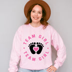 Team Girl Feet Design - Gender Reveal Unisex Crewneck T-Shirt Sweatshirt Hoodie