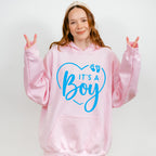 It's A Boy Heart Design - Gender Reveal Unisex Crewneck T-Shirt Sweatshirt Hoodie
