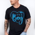 It's A Boy Heart Design - Gender Reveal Unisex Crewneck T-Shirt Sweatshirt Hoodie