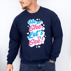 He Or She Let's See - Gender Reveal Unisex Crewneck T-Shirt Sweatshirt Hoodie