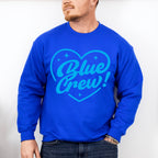 Blue Crew Heart Design - Gender Reveal Unisex Crewneck T-Shirt Sweatshirt Hoodie