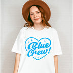 Blue Crew Heart Design - Gender Reveal Unisex Crewneck T-Shirt Sweatshirt Hoodie