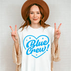 Blue Crew Heart Design - Gender Reveal Unisex Crewneck T-Shirt Sweatshirt Hoodie