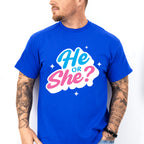 He Or She Blue And Pink Design - Gender Reveal Unisex Crewneck T-Shirt Sweatshirt Hoodie