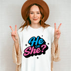 He Or She Blue And Pink Design - Gender Reveal Unisex Crewneck T-Shirt Sweatshirt Hoodie