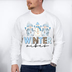 Winter Vibes Snowman Design - Winter Unisex Crewneck T-Shirt Sweatshirt Hoodie