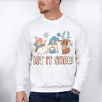 Let It Snow Reindeer Design - Winter Unisex Crewneck T-Shirt Sweatshirt Hoodie