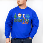 Winter Vibes Blue Design - Winter Unisex Crewneck T-Shirt Sweatshirt Hoodie
