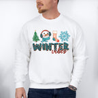 Winter Vibes Blue Design - Winter Unisex Crewneck T-Shirt Sweatshirt Hoodie