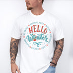 Hello Winter Mitten Design - Winter Unisex Crewneck T-Shirt Sweatshirt Hoodie