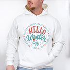 Hello Winter Mitten Design - Winter Unisex Crewneck T-Shirt Sweatshirt Hoodie