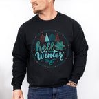 Hello Winter Tree Design - Winter Unisex Crewneck T-Shirt Sweatshirt Hoodie