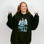 Merry And Bright Snowman Design - Winter Unisex Crewneck T-Shirt Sweatshirt Hoodie