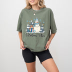 Christmas Vibes Snowman And Reindeer - Winter Unisex Crewneck T-Shirt Sweatshirt Hoodie