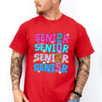 Senior 2025 Vertical Colorful Design - Graduation Unisex Crewneck T-Shirt Sweatshirt Hoodie