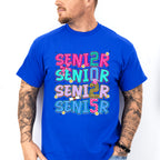 Senior 2025 Vertical Colorful Design - Graduation Unisex Crewneck T-Shirt Sweatshirt Hoodie
