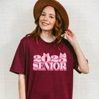 2025 Senior Pink Ribbon Design - Graduation Unisex Crewneck T-Shirt Sweatshirt Hoodie