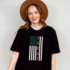 Fight USA Flag Design - Metastatic Breast Cancer Unisex Crewneck T-Shirt Sweatshirt Hoodie