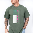 Fight USA Flag Design - Metastatic Breast Cancer Unisex Crewneck T-Shirt Sweatshirt Hoodie