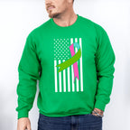 Ribbon USA Flag Design - Metastatic Breast Cancer Unisex Crewneck T-Shirt Sweatshirt Hoodie