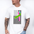 Ribbon USA Flag Design - Metastatic Breast Cancer Unisex Crewneck T-Shirt Sweatshirt Hoodie