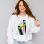 Ribbon USA Flag Design - Metastatic Breast Cancer Unisex Crewneck T-Shirt Sweatshirt Hoodie