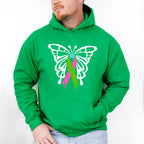 Butterfly Ribbon Design - Metastatic Breast Cancer Unisex Crewneck T-Shirt Sweatshirt Hoodie