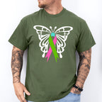 Butterfly Ribbon Design - Metastatic Breast Cancer Unisex Crewneck T-Shirt Sweatshirt Hoodie