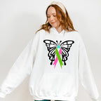 Butterfly Ribbon Design - Metastatic Breast Cancer Unisex Crewneck T-Shirt Sweatshirt Hoodie