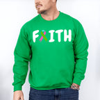 Faith Ribbon Design - Metastatic Breast Cancer Unisex Crewneck T-Shirt Sweatshirt Hoodie