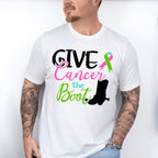 Give Cancer The Boot - Metastatic Breast Cancer Unisex Crewneck T-Shirt Sweatshirt Hoodie