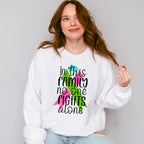 In This Family No One Fights Alone - Metastatic Breast Cancer Unisex Crewneck T-Shirt Sweatshirt Hoodie